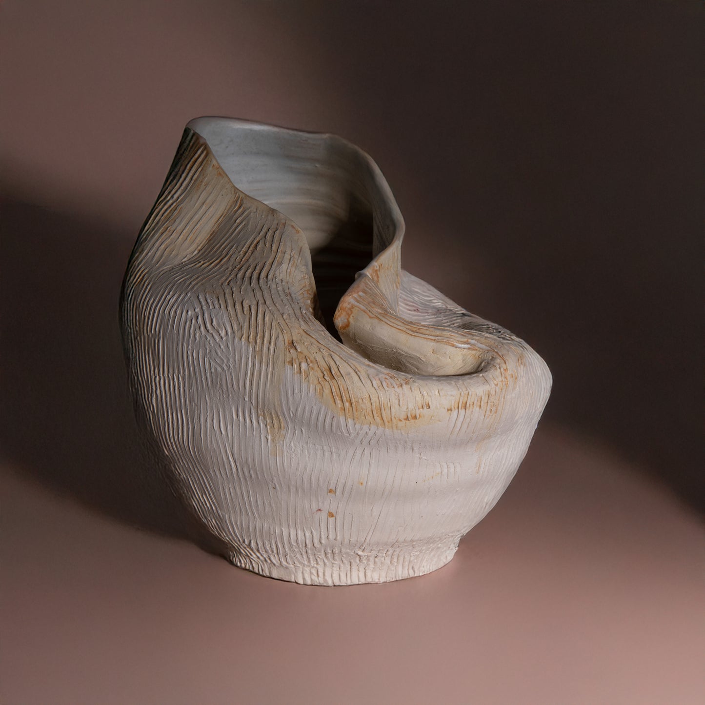 Folded Vase cream colour